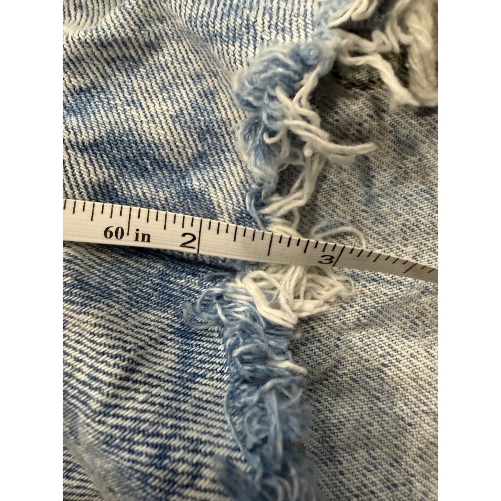 Levi's 501 Cut Off Shorts 28 Light Blue Distressed Button Fly Boho Festival - Picture 9 of 9